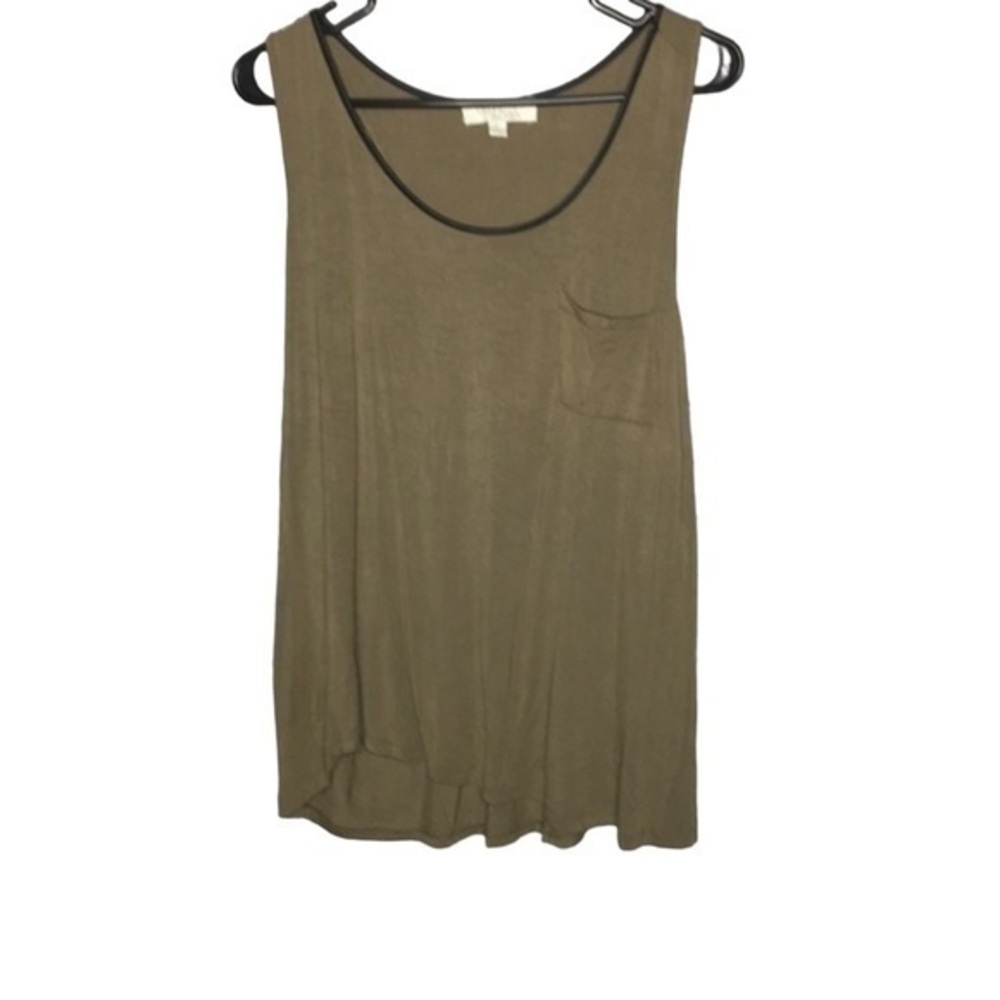 OLIVE & OAK olive green racerback pocket tank top